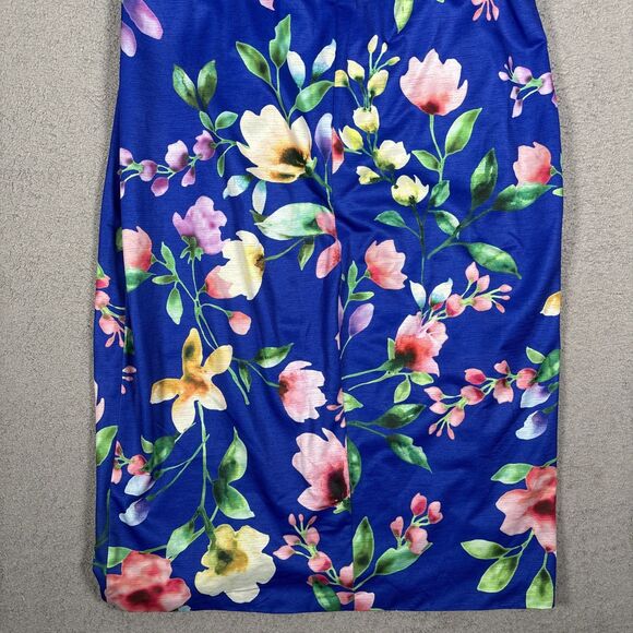 Guess Women’s Size 12 Tulip Cocktail Mini Dress Blue Flowers Knee Length Wedding - Picture 14 of 16